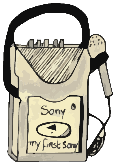 Hand-drawn Sony cassette player